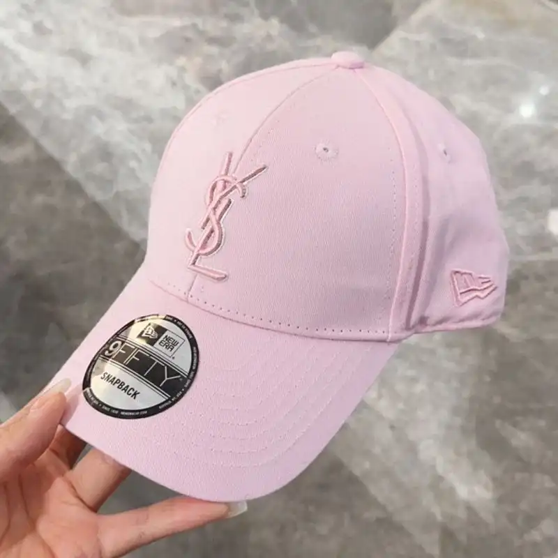 Cheap Saint Laurent x New Era Cassandre Cap In Canvas Pink 0127