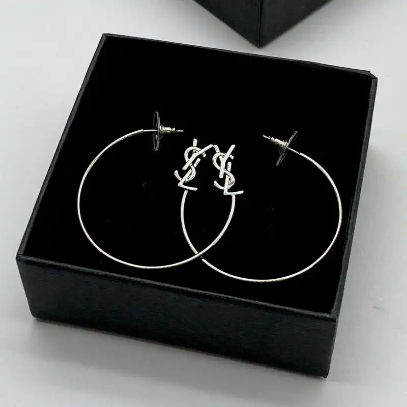 Cheap Saint Laurent Opyum Hoop Earrings In Metal Silver 0122