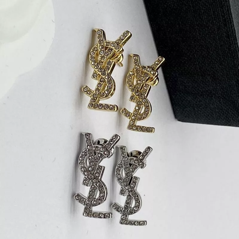 Cheap Saint Laurent Opyum Earrings In Metal and Crystal 0117