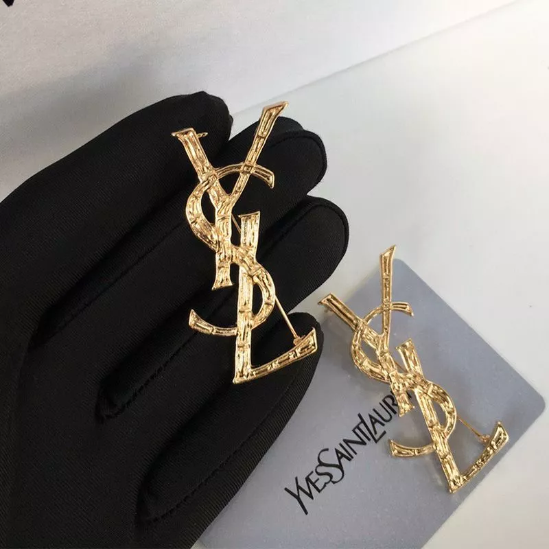 Cheap Saint Laurent Opyum Brooch In Bamboo Metal Gold 0116