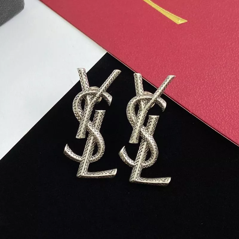 Cheap Saint Laurent Opyum Earrings In Snake Metal Silver 0116