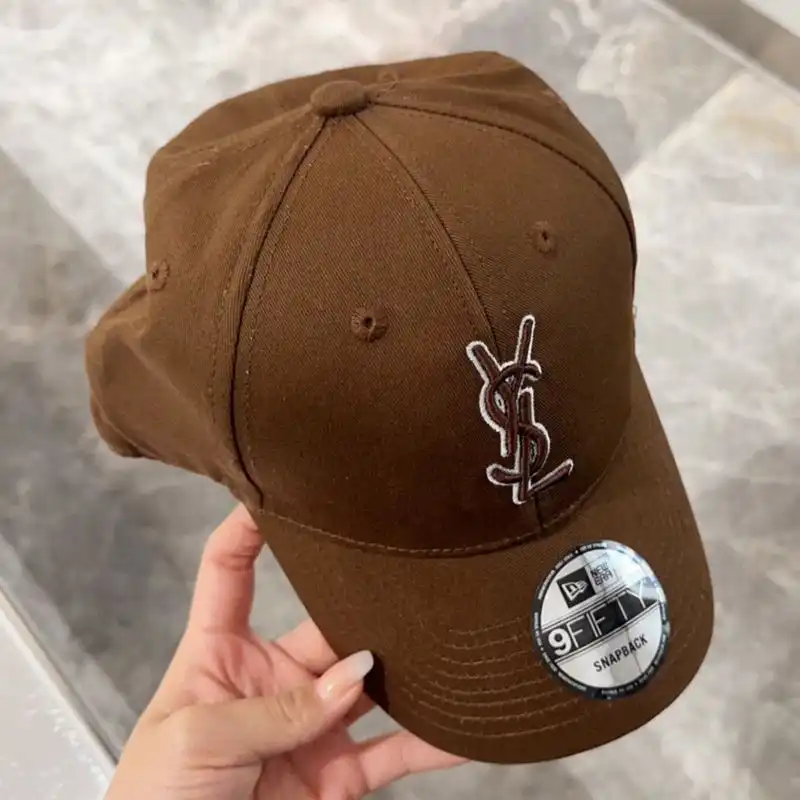 Cheap Saint Laurent x New Era Cassandre Cap In Canvas Brown 0128