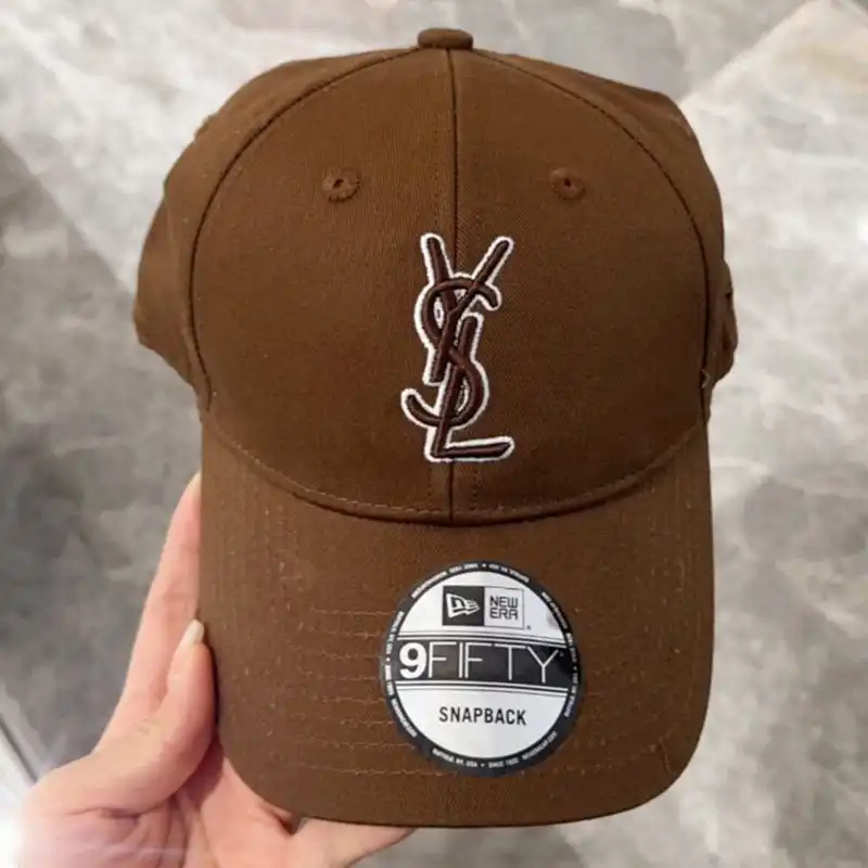 Cheap Saint Laurent x New Era Cassandre Cap In Canvas Brown 0128