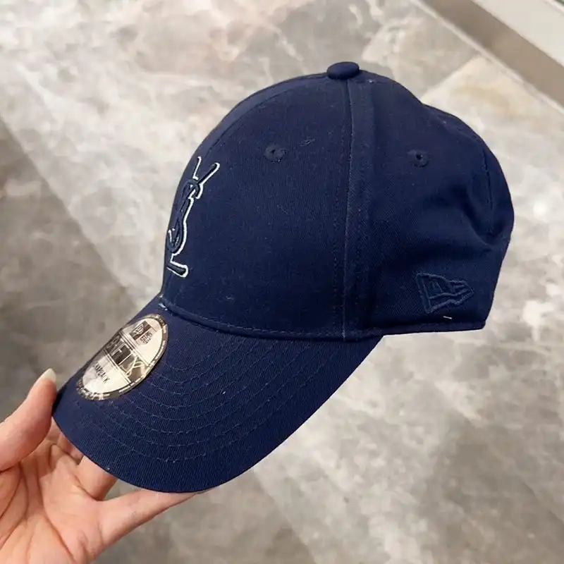 Cheap Saint Laurent x New Era Cassandre Cap In Canvas Navy Blue 0129