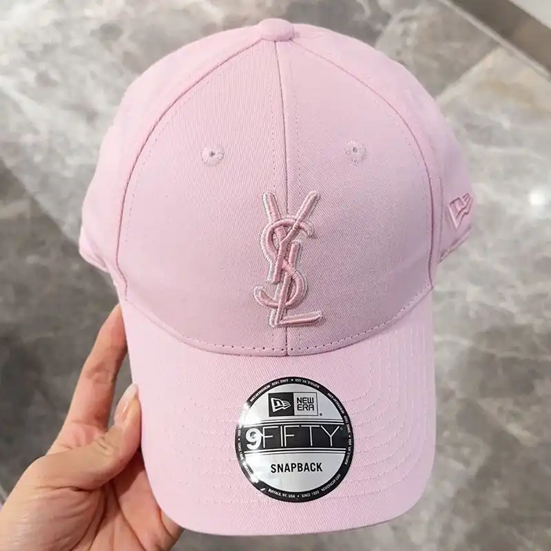 Cheap Saint Laurent x New Era Cassandre Cap In Canvas Pink 0127