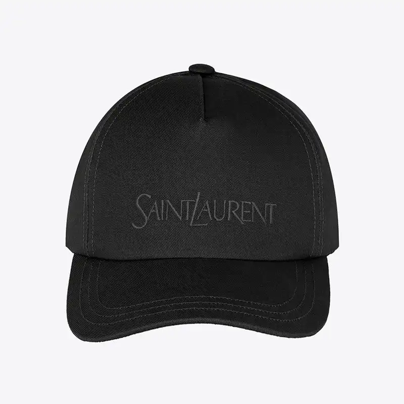 Cheap Saint Laurent Baseball Cap In Gabardine with Logo Embroidery Black 0124