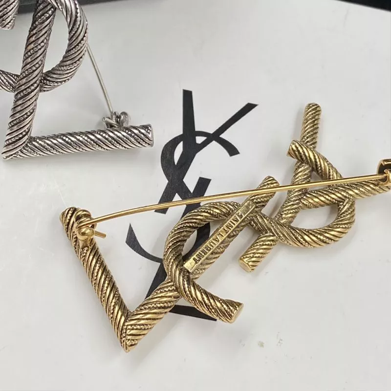 Cheap Saint Laurent Opyum Brooch In Twisted Metal Gold 0117