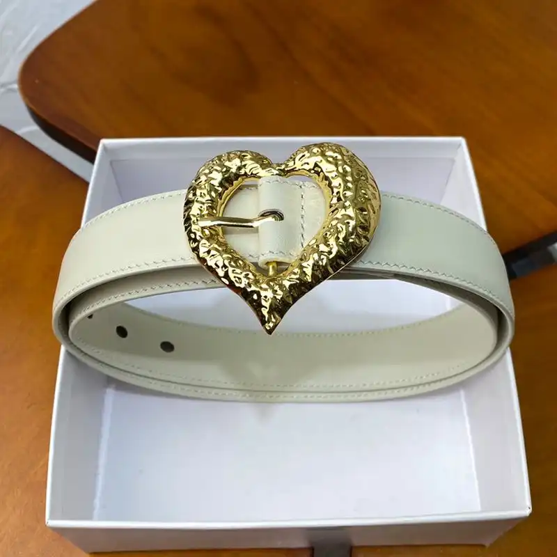 Cheap Saint Laurent Heart Belt In Nappa Leather White Gold 0124