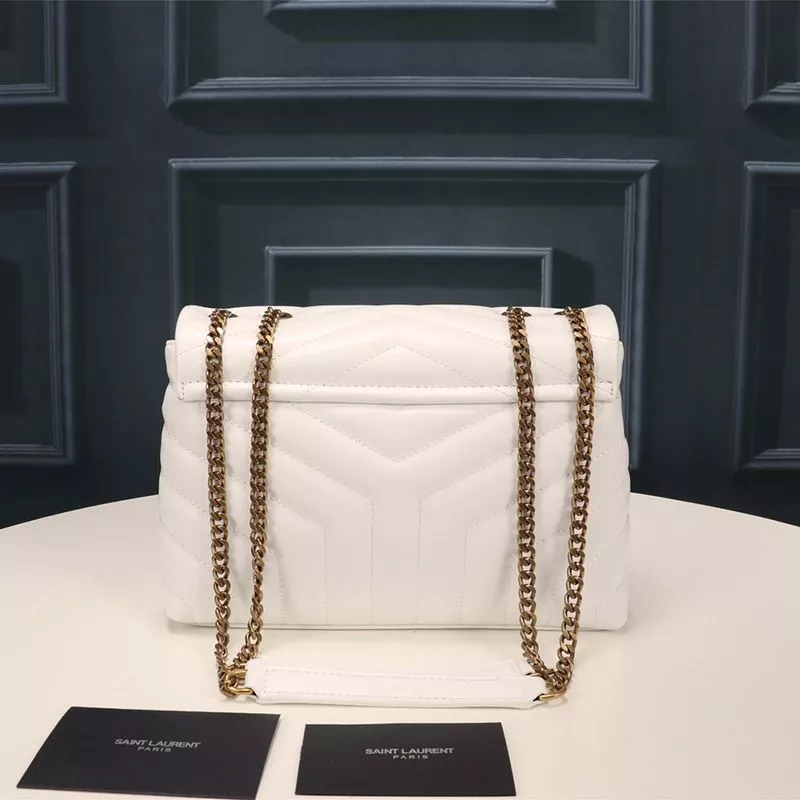 Cheap Saint Laurent Small Loulou Chain Bag In Y Matelasse Leather White Gold 0112