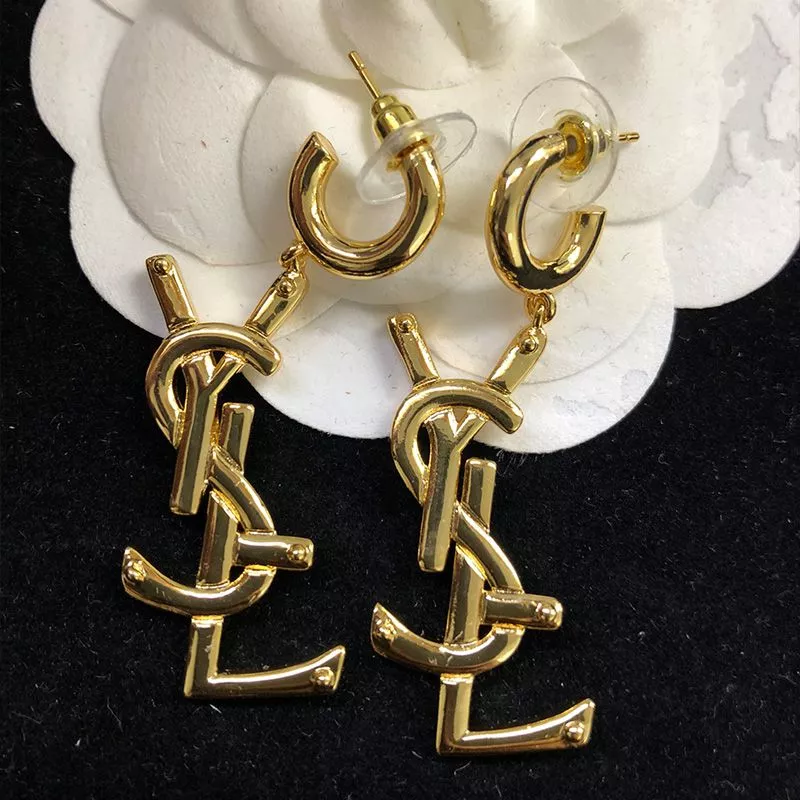 Cheap Saint Laurent Opyum Pendant Earrings In Metal Gold 0121