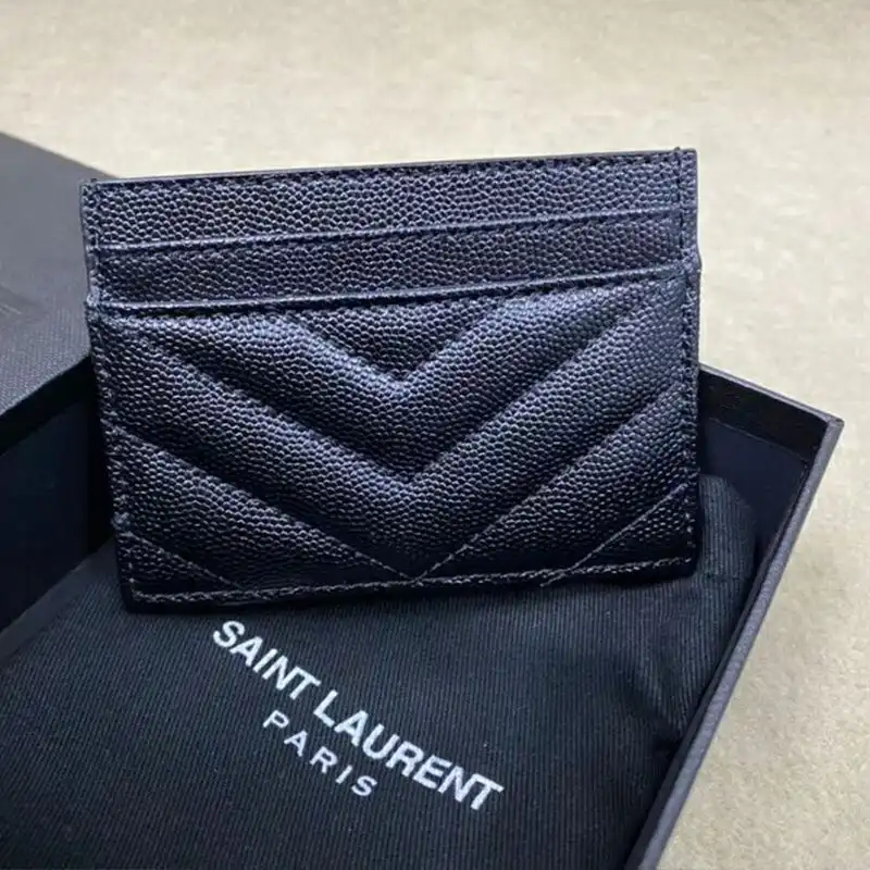 Cheap Saint Laurent Monogram Card Case In Grained Matelasse Leather Black Gold 0126