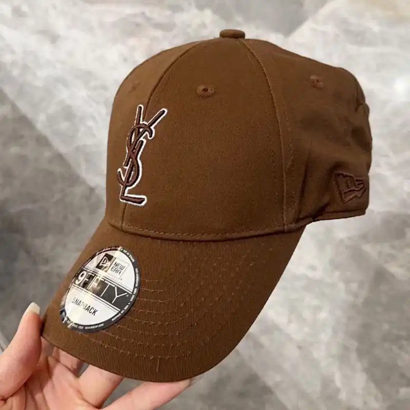 Cheap Saint Laurent x New Era Cassandre Cap In Canvas Brown 0128