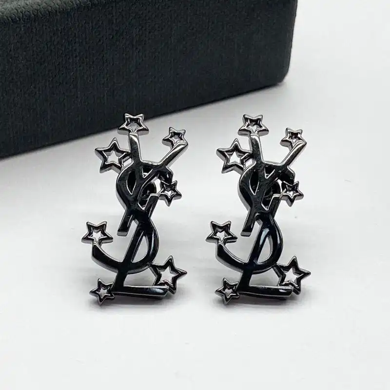 Cheap Saint Laurent Opyum Earrings In Stars Metal Black 0122