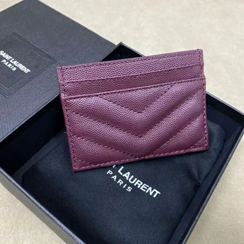 Cheap Saint Laurent Monogram Card Case In Grained Matelasse Leather Purple Gold 0202