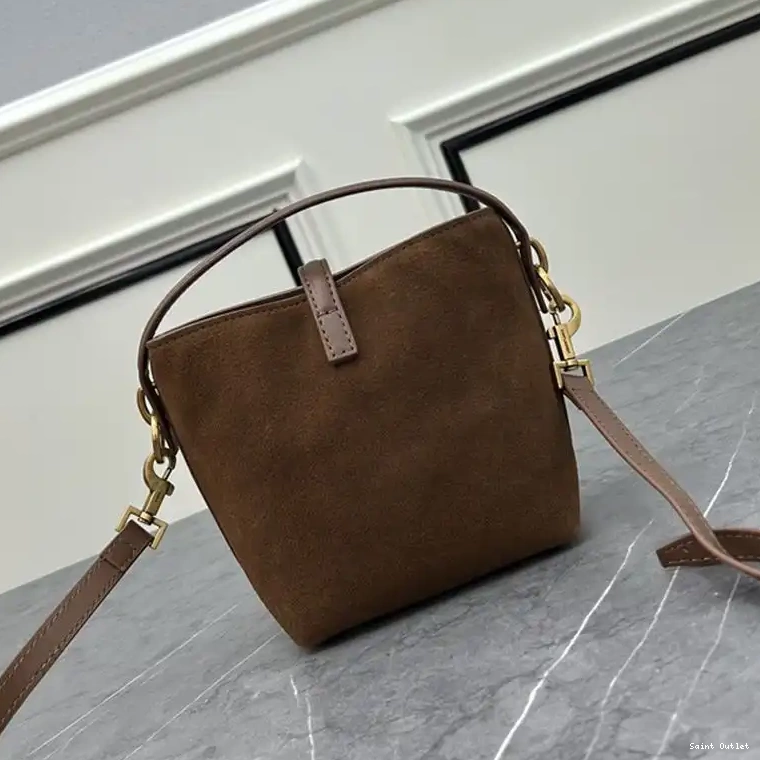 Cheap Suede Brown Saint Laurent Mini In Le Bucket Bag 37 0213