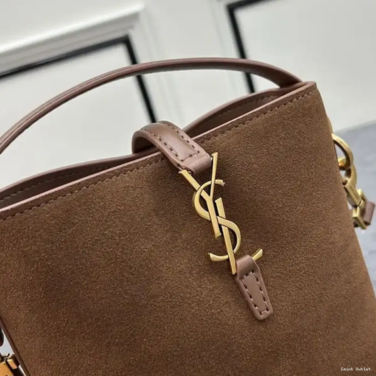 Cheap Suede Brown Saint Laurent Mini In Le Bucket Bag 37 0213