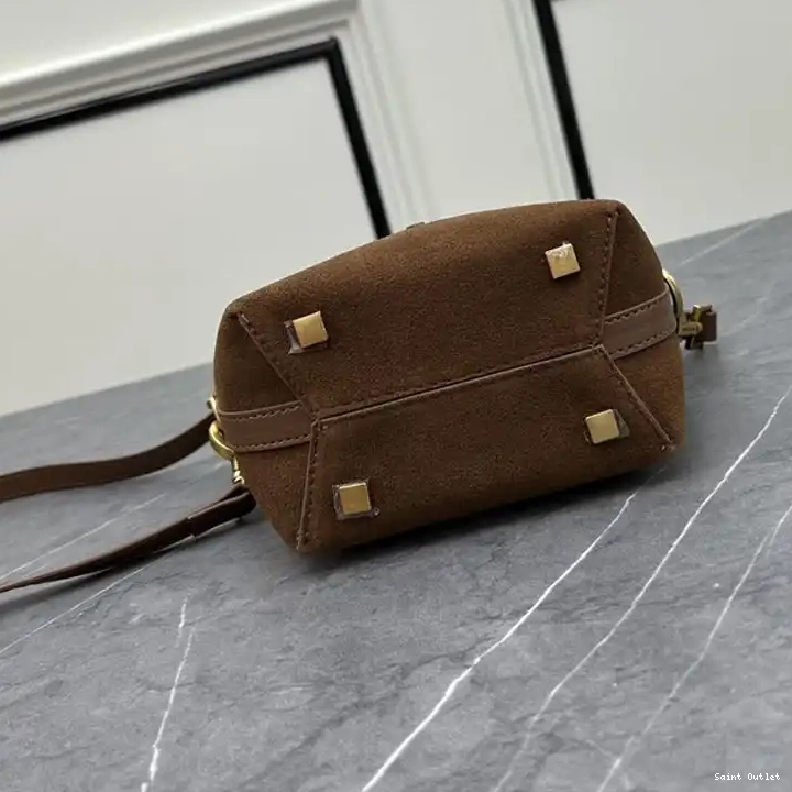 Cheap Suede Brown Saint Laurent Mini In Le Bucket Bag 37 0213