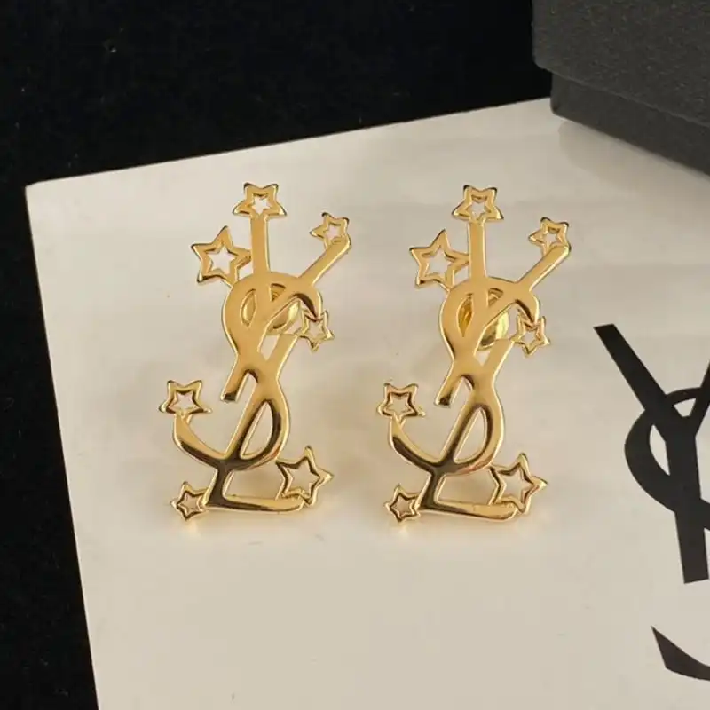 Cheap Saint Laurent Opyum Earrings In Stars Metal Gold 0205