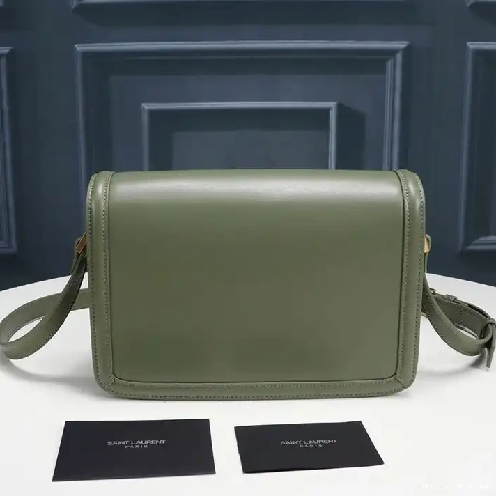 Cheap Satchel Gold Solferino Leather Box In Green Saint Laurent Medium 0212