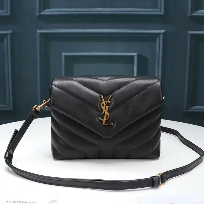 Cheap Matelasse Toy Saint Loulou Leather In Y Gold Mini Black Laurent Bag 0213