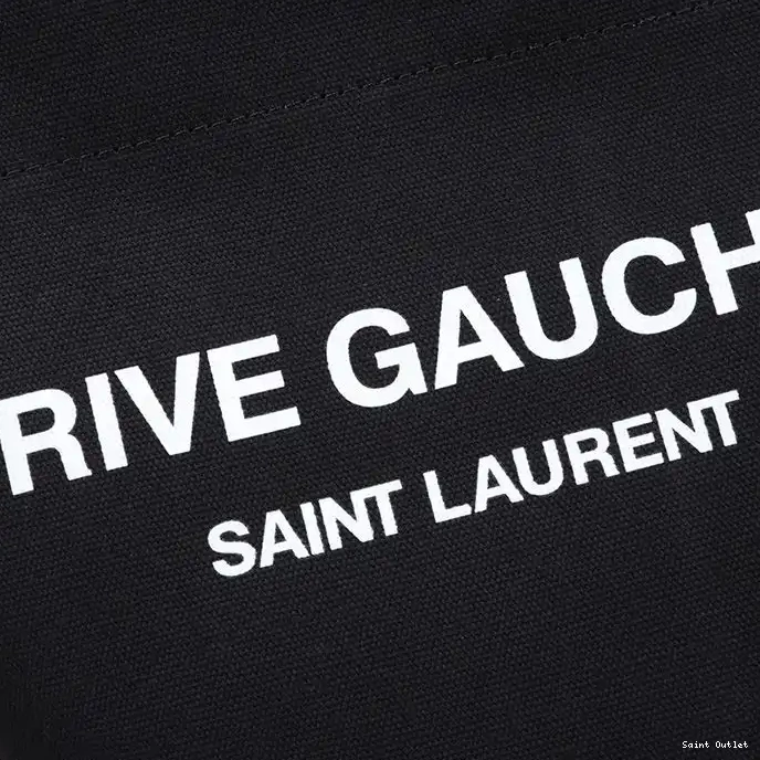 Cheap Bucket Saint In Laurent Leather Bag Black And Gauche Rive Linen 0210