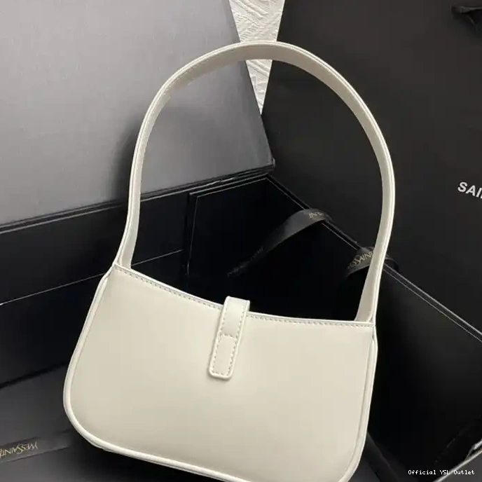 Cheap Smooth Mini A Le Leather 5 Saint Hobo White 7 In Gold Laurent Bag 0215