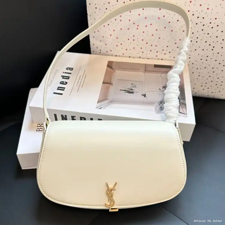 Cheap Voltaire Saint Bag Gold Shoulder Mini Smooth Laurent Leather White In 0217